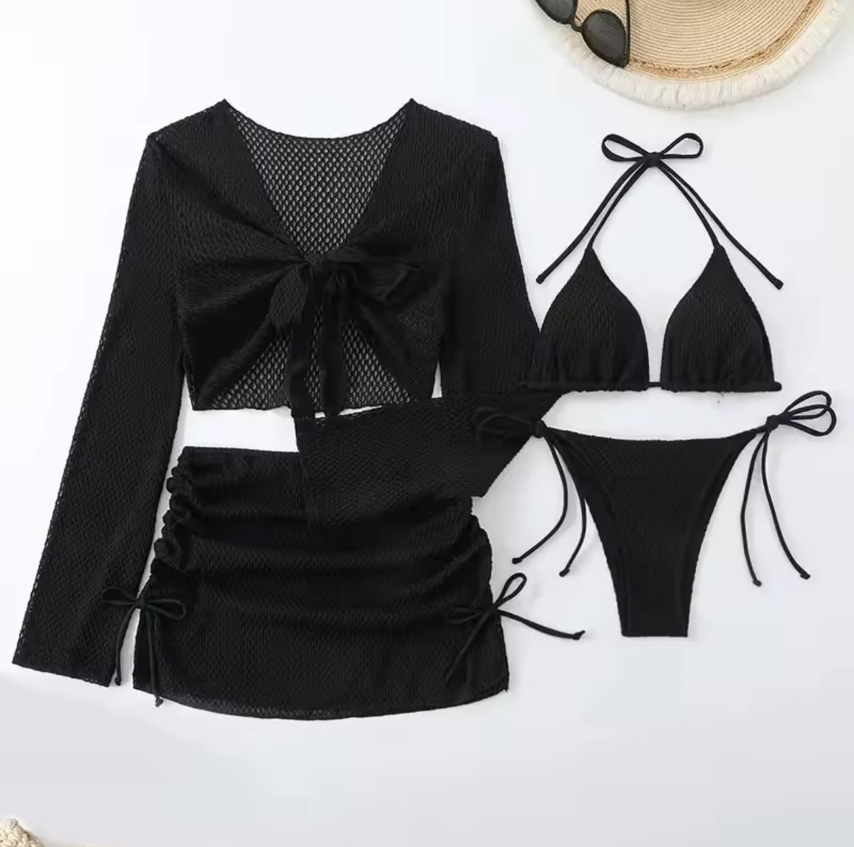 PlayaMood - Noir Panthère Maillot de bain set 4 en 1